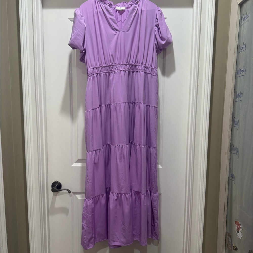 entro Lavender Tiered Maxi Dress